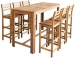 vidaXL Bartisch und Stuhl-Set 7-tlg. Akazienholz Massiv