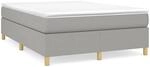 vidaXL Boxspringbett Hellgrau 140x190 cm Stoff1397103