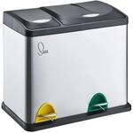 Svita TC2Combo26 Papierkorb M&uuml;lleimer M&uuml;lltrennung Edelstahl 8L+18L Silber