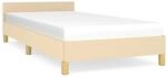vidaXL Bettgestell mit Kopfteil Creme 90x190 cm Stoff Modell 11367168