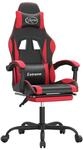 vidaXL Gaming-Stuhl mit Fu&szlig;st&uuml;tze Drehbar Schwarz & Rot Kunstleder 349580