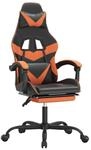 vidaXL Gaming-Stuhl mit Fu&szlig;st&uuml;tze Drehbar Schwarz & Orange Kunstleder 349561