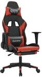 vidaXL Gaming-Stuhl mit Massage & Fu&szlig;st&uuml;tze Schwarz & Rot Kunstleder Modell 2