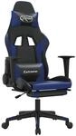 vidaXL Gaming-Stuhl mit Massage & Fu&szlig;st&uuml;tze Schwarz & Blau Kunstleder Modell 1