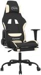 vidaXL Gaming-Stuhl mit Massage & Fu&szlig;st&uuml;tze Schwarz und Creme Stoff Modell 1