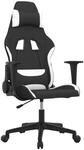 vidaXL Gaming-Stuhl mit Massagefunktion Schwarz und Wei&szlig; Stoff 345498