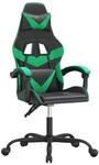 vidaXL Gaming-Stuhl Drehbar Schwarz und Gr&uuml;n Kunstleder 349546