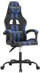 vidaXL Gaming-Stuhl Drehbar Schwarz und Blau Kunstleder 349519