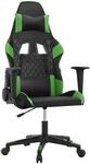 vidaXL Gaming-Stuhl mit Massagefunktion Schwarz und Gr&uuml;n Kunstleder 345514