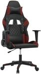 vidaXL Gaming-Stuhl mit Massagefunktion Schwarz und Weinrot Kunstleder 345518