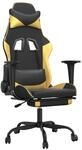 vidaXL Gaming-Stuhl mit Fu&szlig;st&uuml;tze Schwarz und Golden Kunstleder Modell 6