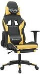 vidaXL Gaming-Stuhl mit Fu&szlig;st&uuml;tze Schwarz und Golden Kunstleder Modell 5