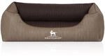 Knuffelwuff Hundebett Outlander Orthop&auml;disch Kunstleder M-L 85 x 63cm Natur/Braun