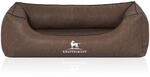 Knuffelwuff Hundebett Henderson Kunstleder M-L 85 x 63cm Braun
