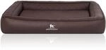 Knuffelwuff Hundebett Hampstead Orthop&auml;disch Kunstleder 105 x 80cm Braun