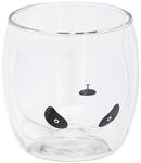 Relaxdays Trinkgl&auml;ser Borosilikatglas Transparent Doppelwandig 3er Set 9 cm x 9 cm