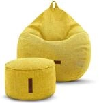 Green Bean Sitzhocker Motiv-Sitzsack 100 x 50 x 120 cm Waschbarer Bezug Gelb