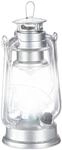 Relaxdays Sturmlaterne LED Eisen Silber Dimmbar 24 cm x 15 cm x 11,5 cm