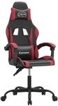 vidaXL Gaming-Stuhl Drehbar Schwarz und Weinrot Kunstleder 349574
