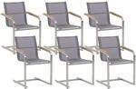 Beliani Gartenstuhl Grau Silber 55x56x85