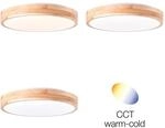 Brilliant LED-Deckenleuchte Slimline &Oslash; 34 cm 3000 Kelvin Holz hell-Wei&szlig;