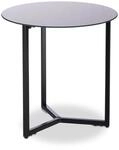 Relaxdays Beistelltisch Glas Metall Schwarz 51 cm x 50 cm x 50 cm 6,3 kg