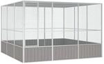 vidaXL Vogelk&auml;fig Grau 302,5x324,5x211,5 cm Verzinkter Stahl