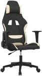 vidaXL Gaming-Stuhl mit Massagefunktion Schwarz und Creme Stoff 345491