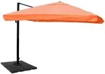 MCW Ampelschirm A96 3,5x3,5m Alu Flap Terracotta mit St&auml;nder