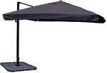 MCW Ampelschirm A96 3x3m Alu Flap Anthrazit mit St&auml;nder Drehbar