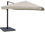 MCW Ampelschirm A96 3x3m Alu Flap Creme-Grau mit St&auml;nder