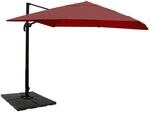 MCW Ampelschirm A96 3x4m Alu Bordeaux mit St&auml;nder Drehbar