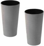 Siena Garden Pflanzgef&auml;&szlig; Set 2 teilig Eco Locon Grau &Oslash; 30 cm x 57 cm
