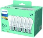 Philips Leuchtmittel E27 Gl&uuml;hlampenform 2.700 K 1521,m 13 W 6er Set