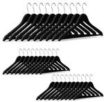 Relaxdays Kleiderb&uuml;gel Ahornholz Schwarz 30er Set Drehbar 22,5 cm x 44,5 cm x 1 cm