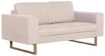 vidaXL 2-Sitzer-Sofa Stoff Cremewei&szlig; 281381