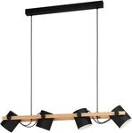 Eglo Pendelleuchte Hornwood Schwarz-Creme &Oslash; 180 cm x 110 cm 4-flammig