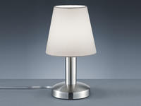 Trio Nachttischlampe Mats II Nickel Matt-Wei&szlig; &Oslash; 14 cm x 24 cm