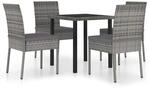 vidaXL 5-tlg Garten-Essgruppe Poly Rattan Grau Modell 2