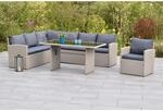 Merxx Lanzarote Garteneck-Set inkl. Sitzund R&uuml;ckenkissen Kunststoffgeflecht