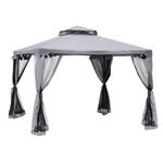 Outsunny Pavillon Polyester Metall Hellgrau 294L x 294B x 265H cm