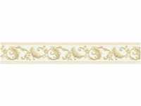 Bricoflor Ornament Bordüre Selbstklebend Tapetenbordüre in Weiß und Gold für