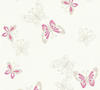 Bricoflor Glitzer Tapete in Lila Weiß Silber Schmetterling Vliestapete für