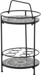 Siena Garden Gartentisch Como Rund Grau 41 cm x 41 cm