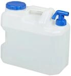 Relaxdays Wasserkanister HDPE Wei&szlig; Mit Hahn 18 L 37 cm x 20 cm x 37 cm 760 g