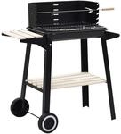 vidaXL Holzkohlegrill Standgrill mit R&auml;dern 45367
