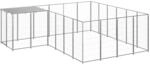 vidaXL Hundezwinger Silbern 8,47 m&sup2; Stahl 3082219