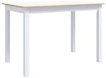 vidaXL Esstisch Wei&szlig; und Braun 114x71x75 cm Gummiholz Massiv