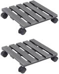 vidaXL Pflanzenroller 2 Stk Grau 30x30x7,5 cm WPC 149034