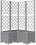vidaXL Pflanzk&uuml;bel mit Rankgitter Hellgrau 80x80x136 cm PP 1635848